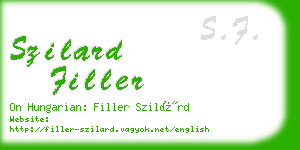 szilard filler business card